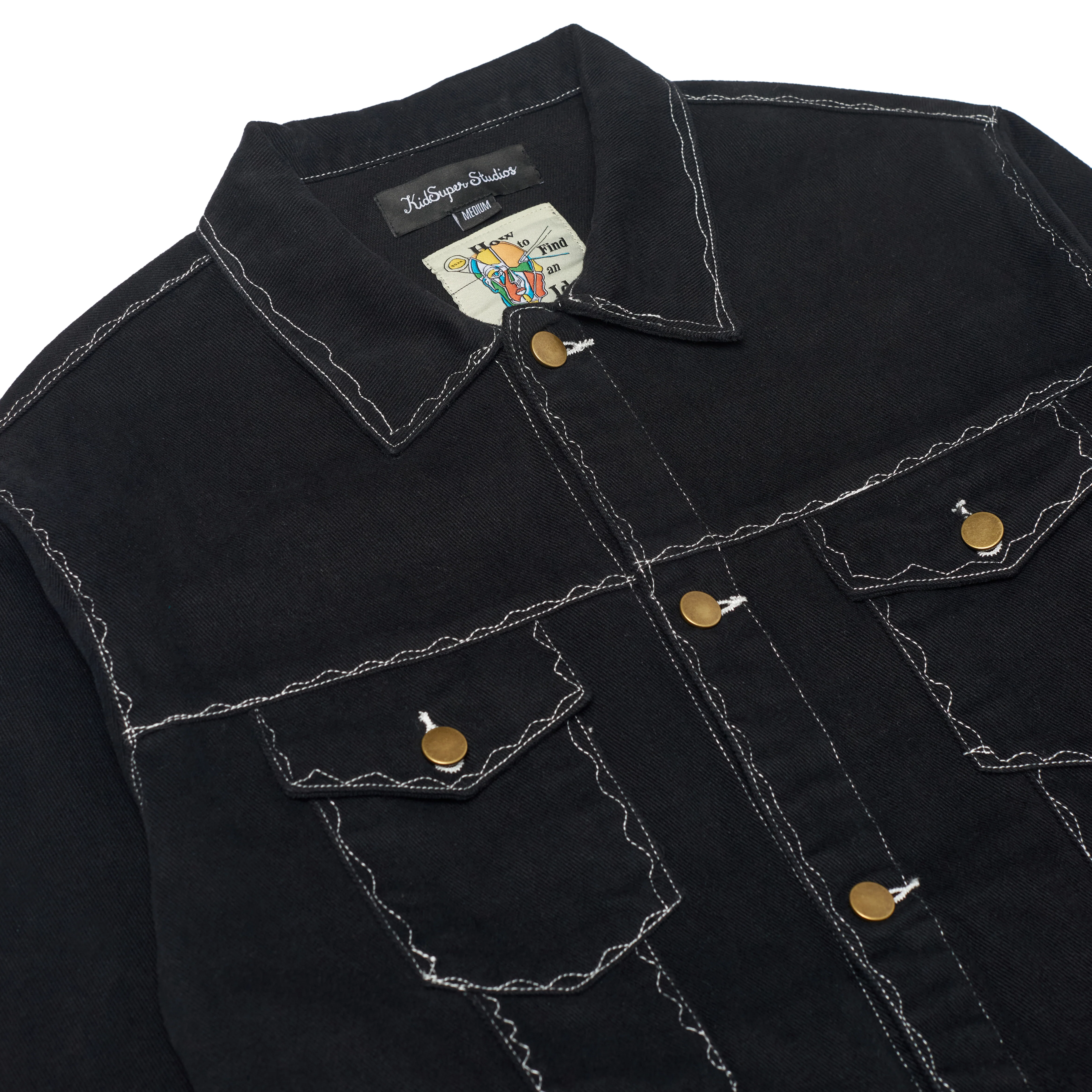 Messy Stitched Work Jacket [Black] - Image 3