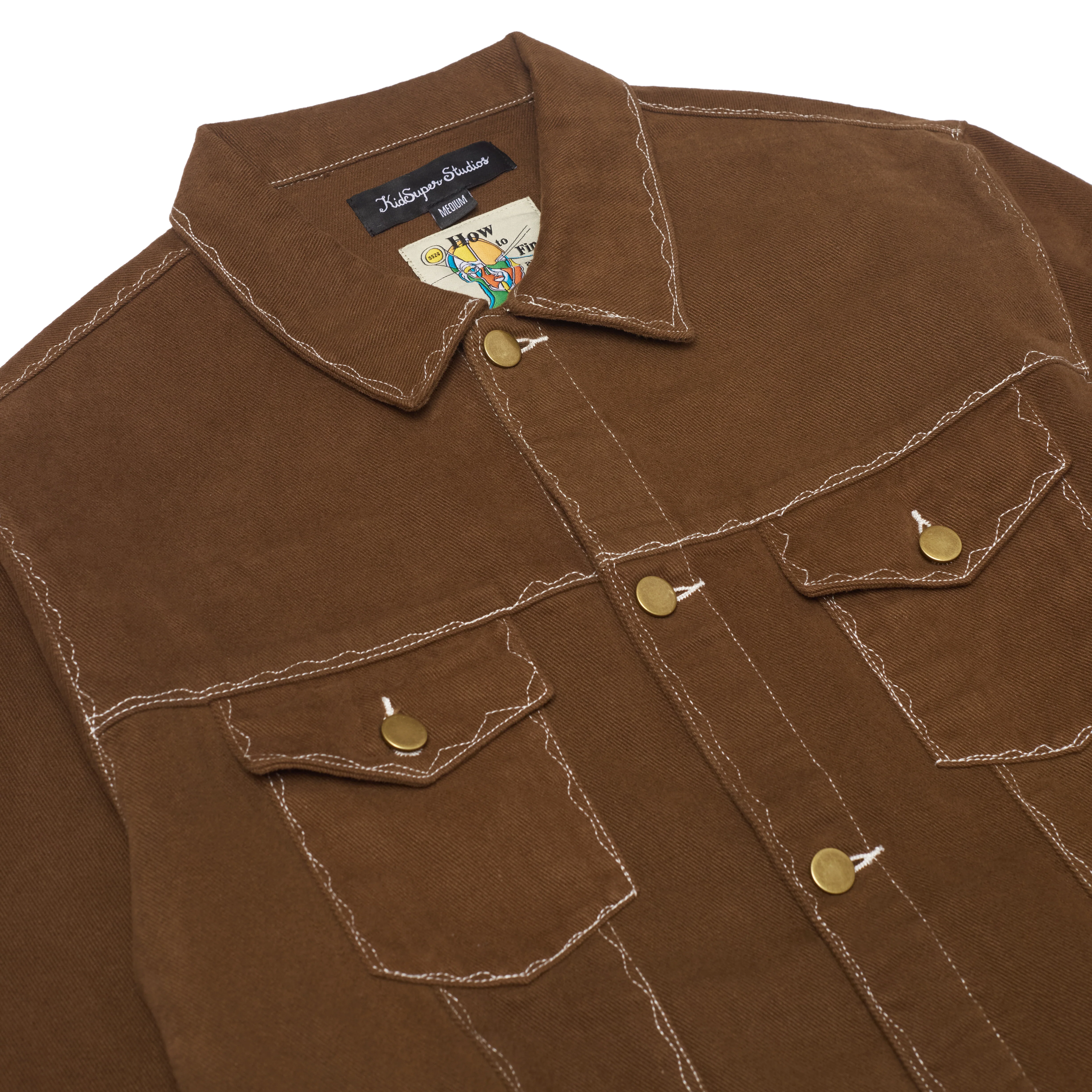 Messy Stitched Work Jacket [Brown] - Image 3