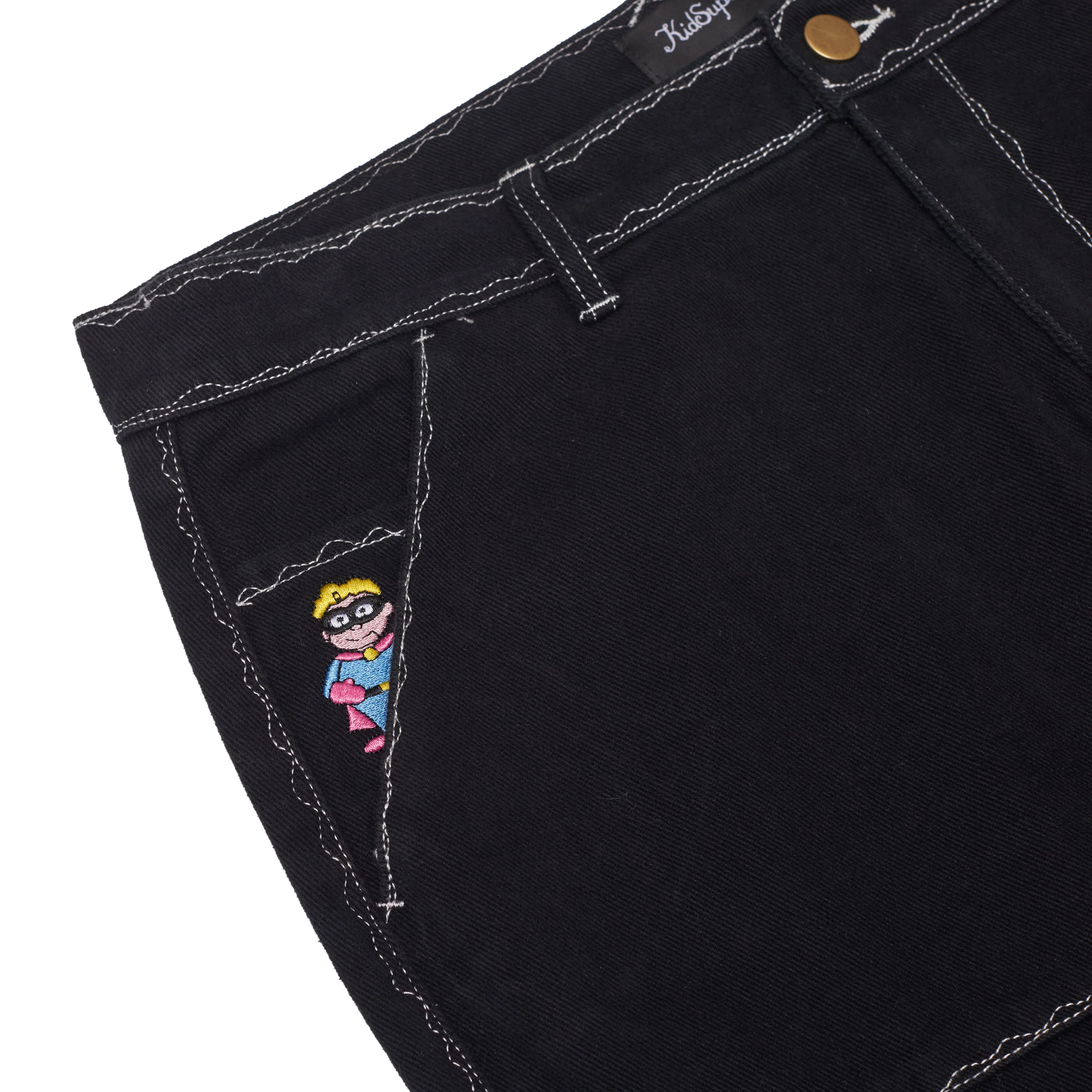 Messy Stitched Work Pants [Black] - Image 3