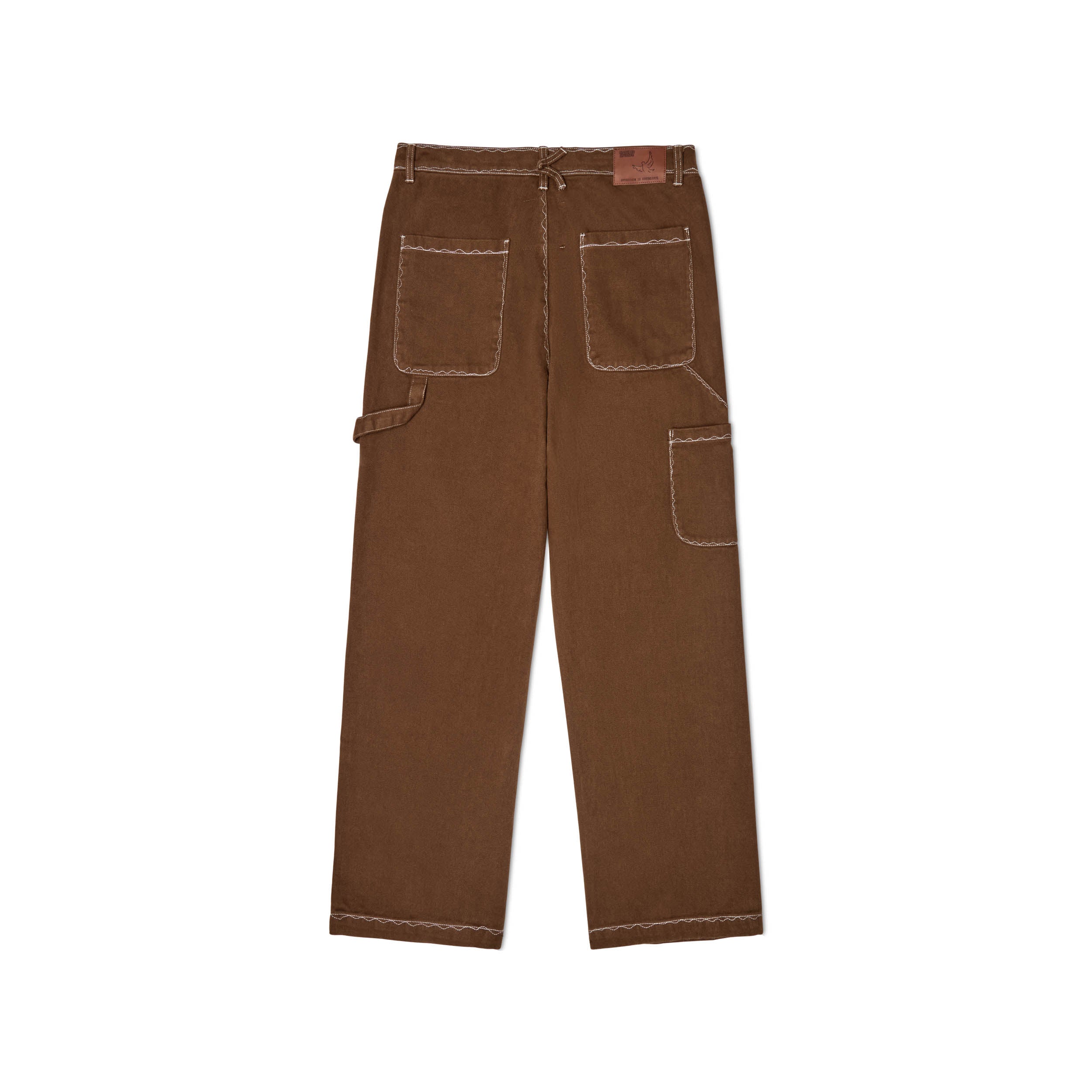 Messy stitched work pants [Brown] - Image 2