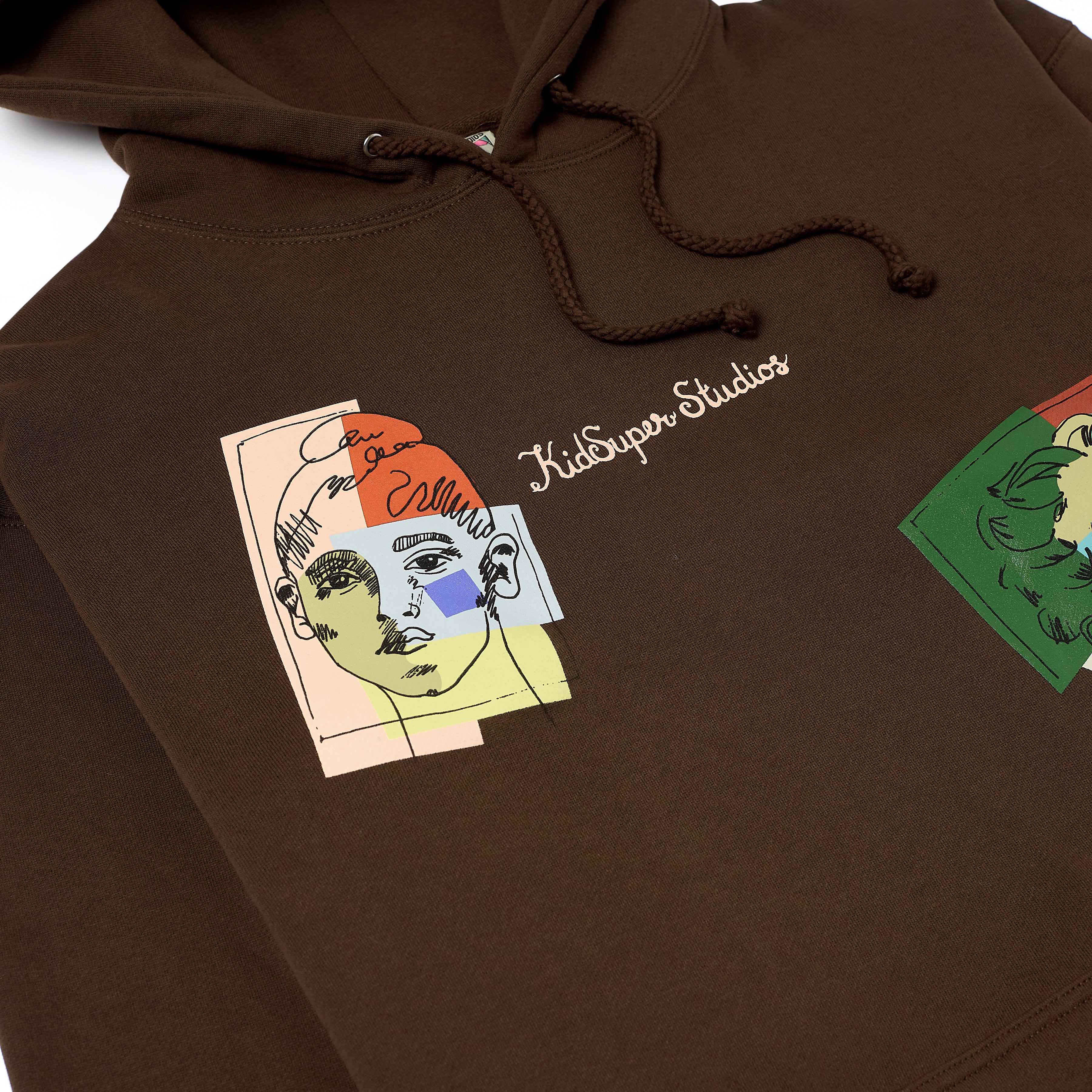Patched Doodles Hoodie [Brown] - Image 2