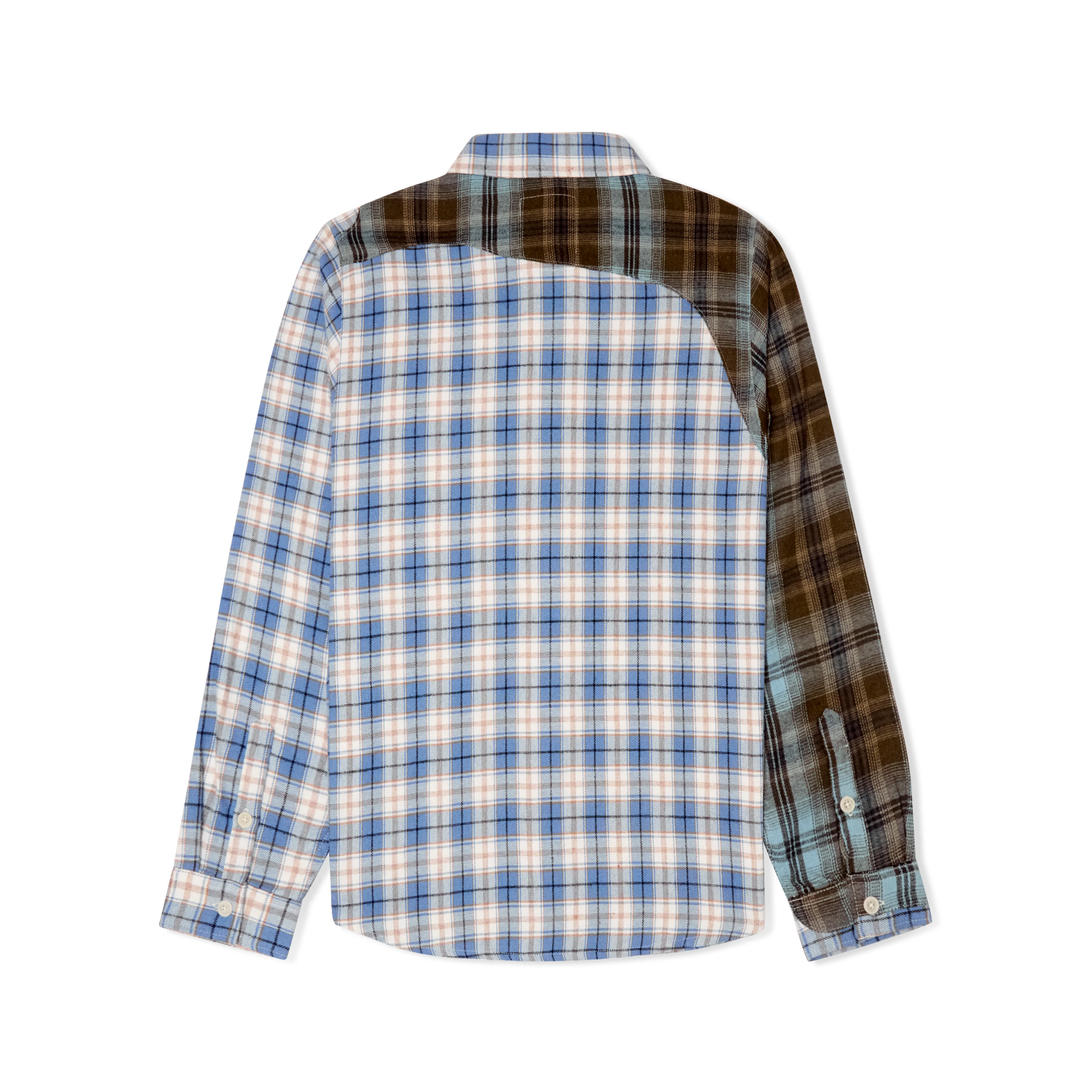 Patchwork Face Flannel Shirt [Blue] - Image 2