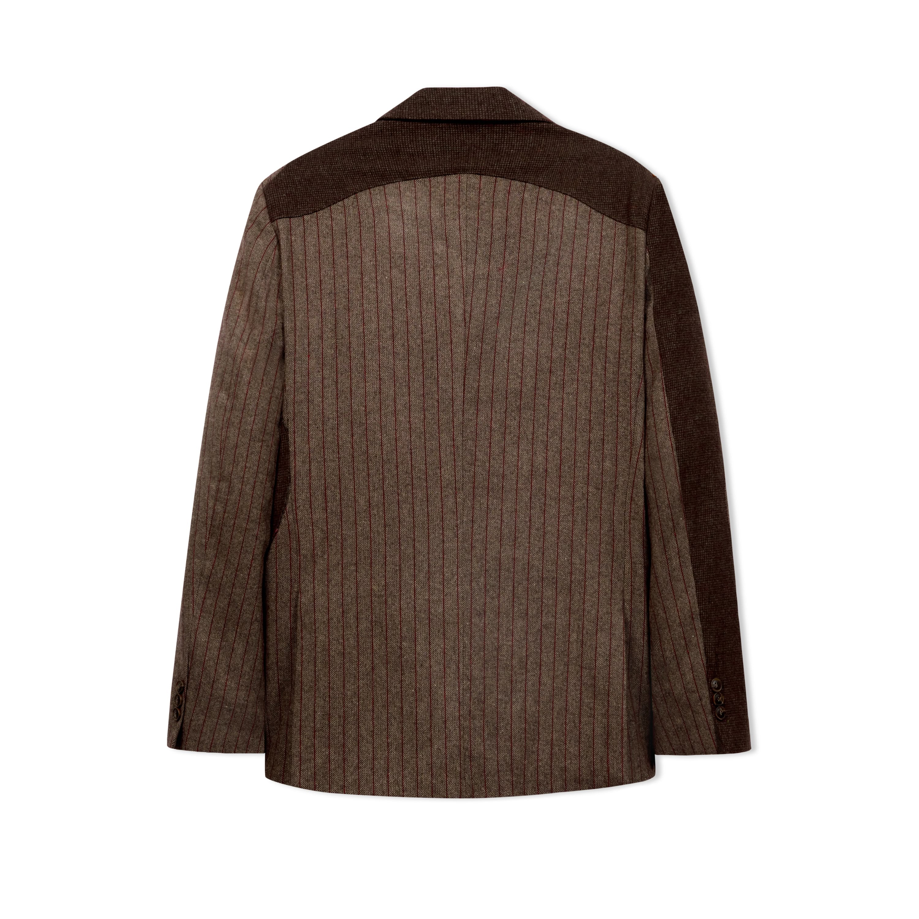 Patchwork Face Suit Top [Brown] - Image 2