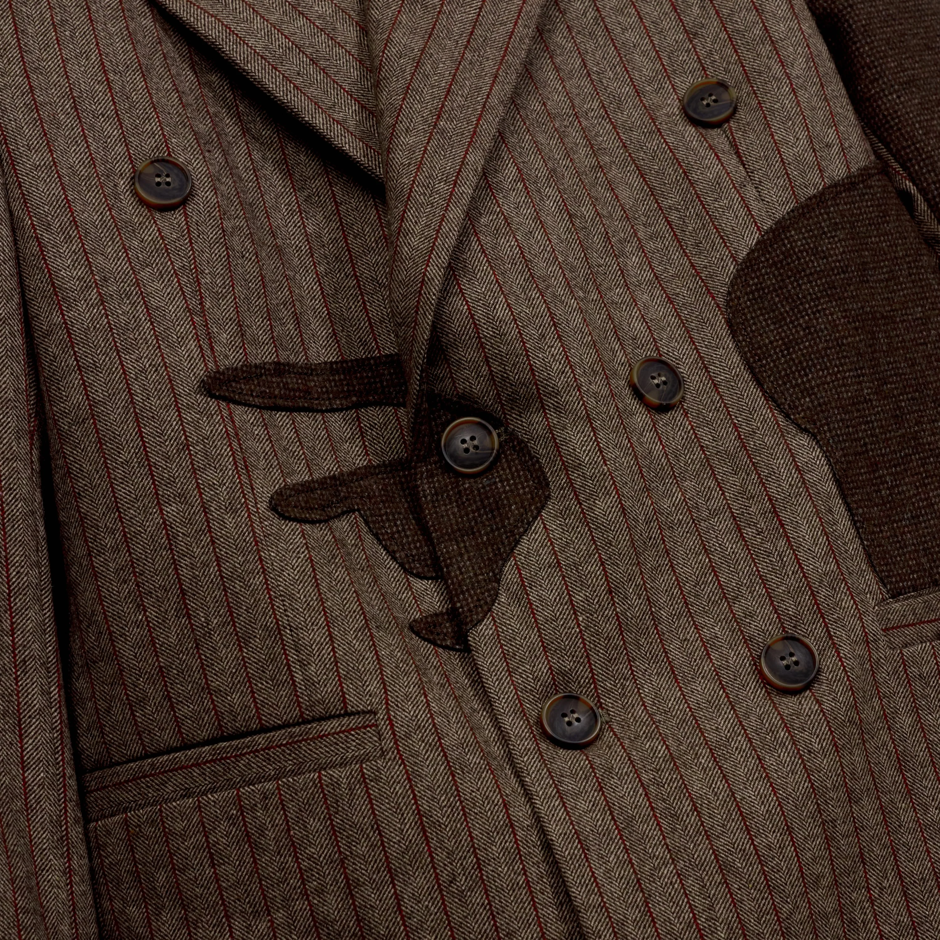 Patchwork Face Suit Top [Brown] - Image 3