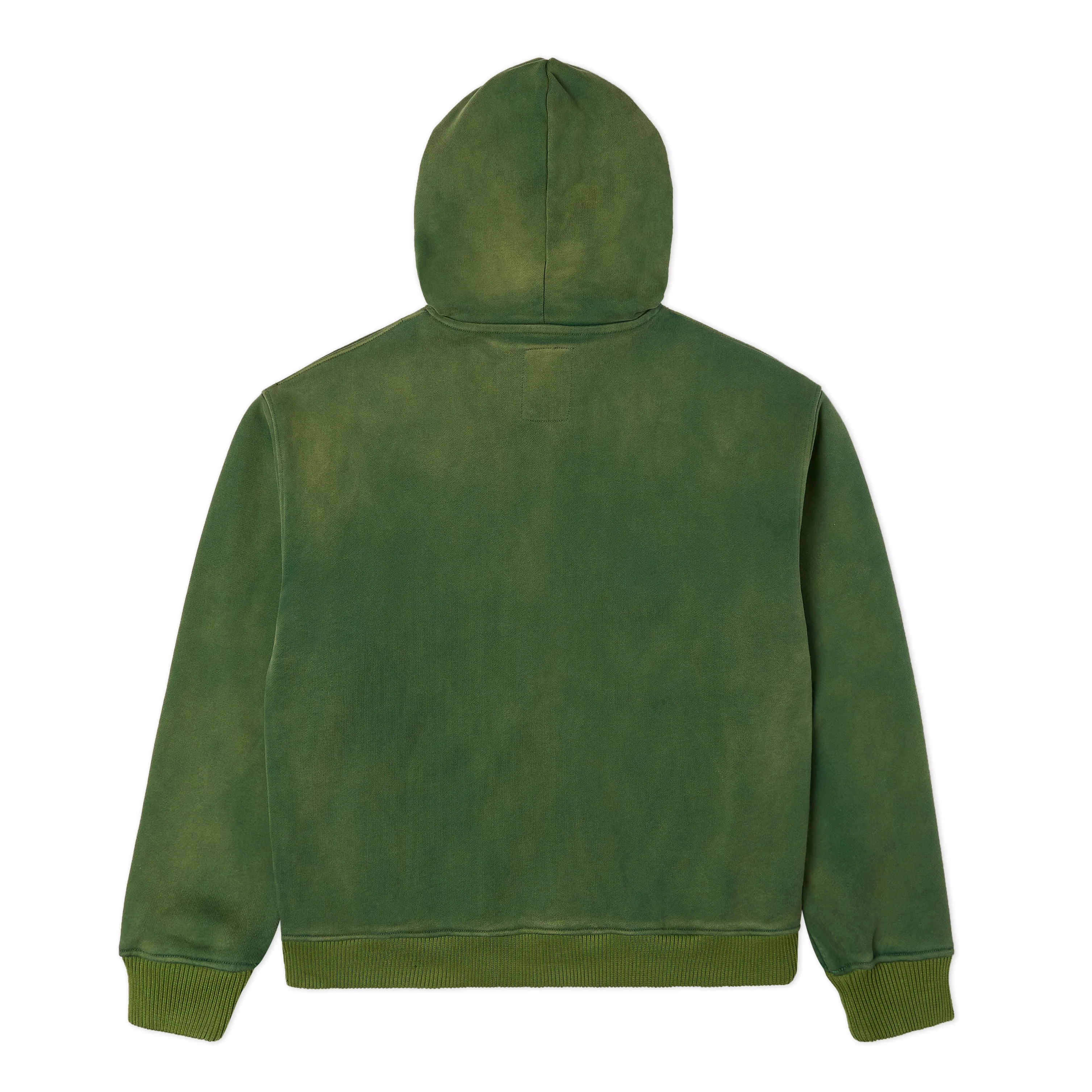 Patchwork Face Washed Heavyweight Zip Hoodie [Green] - Image 3