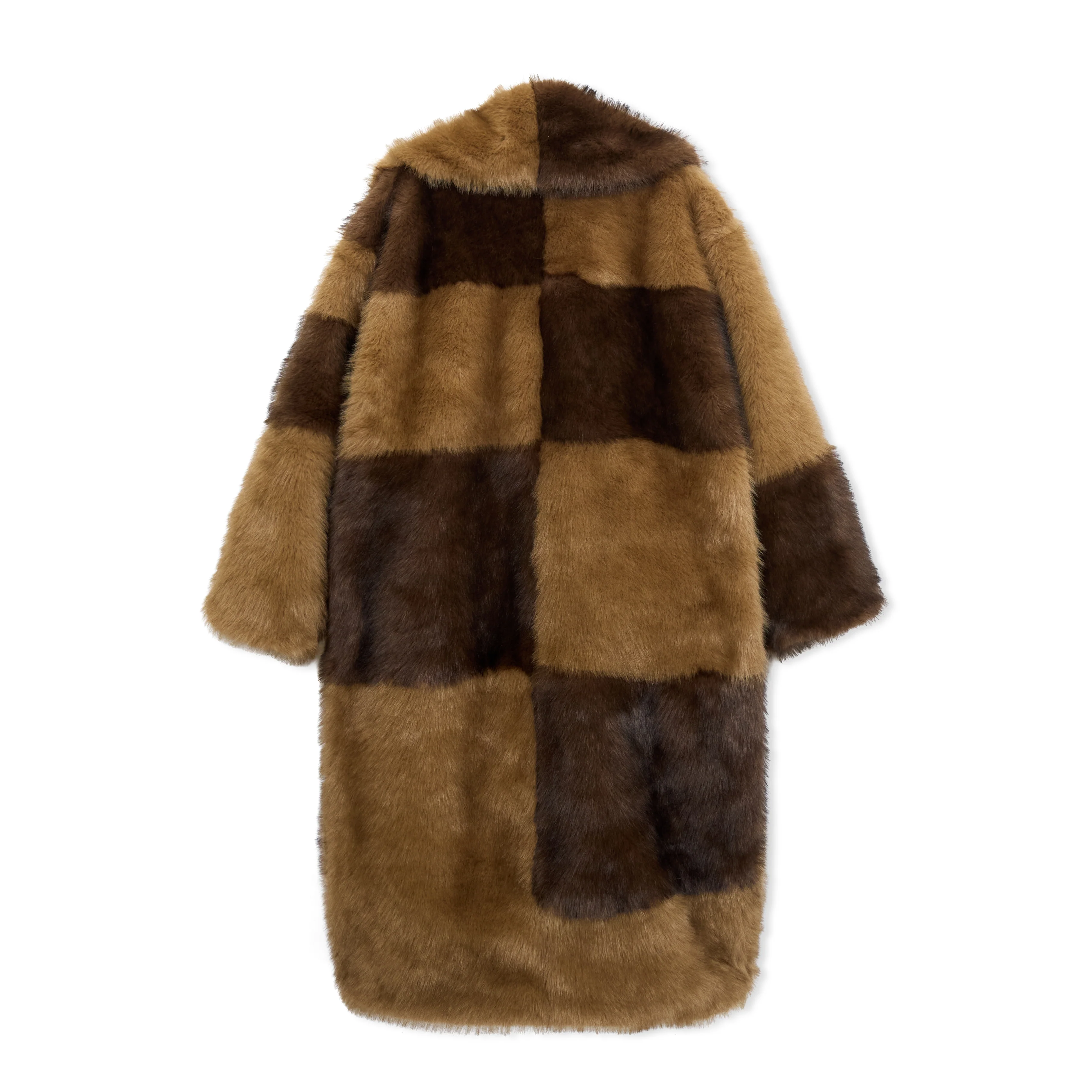 Patchwork Fur Coat [Multi/Brown] - Image 2