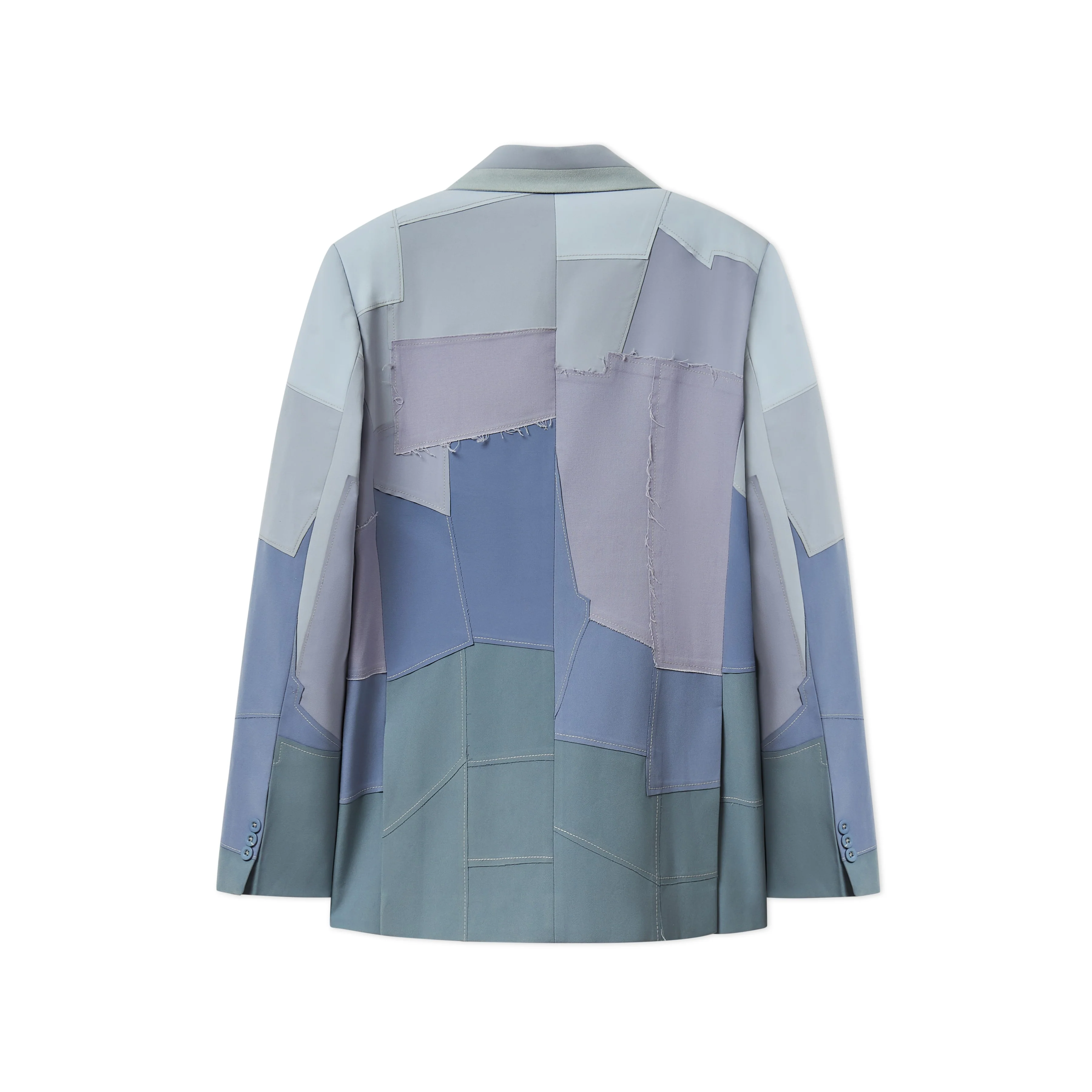 Patchwork Gradient Suit Top [Blue] - Image 2