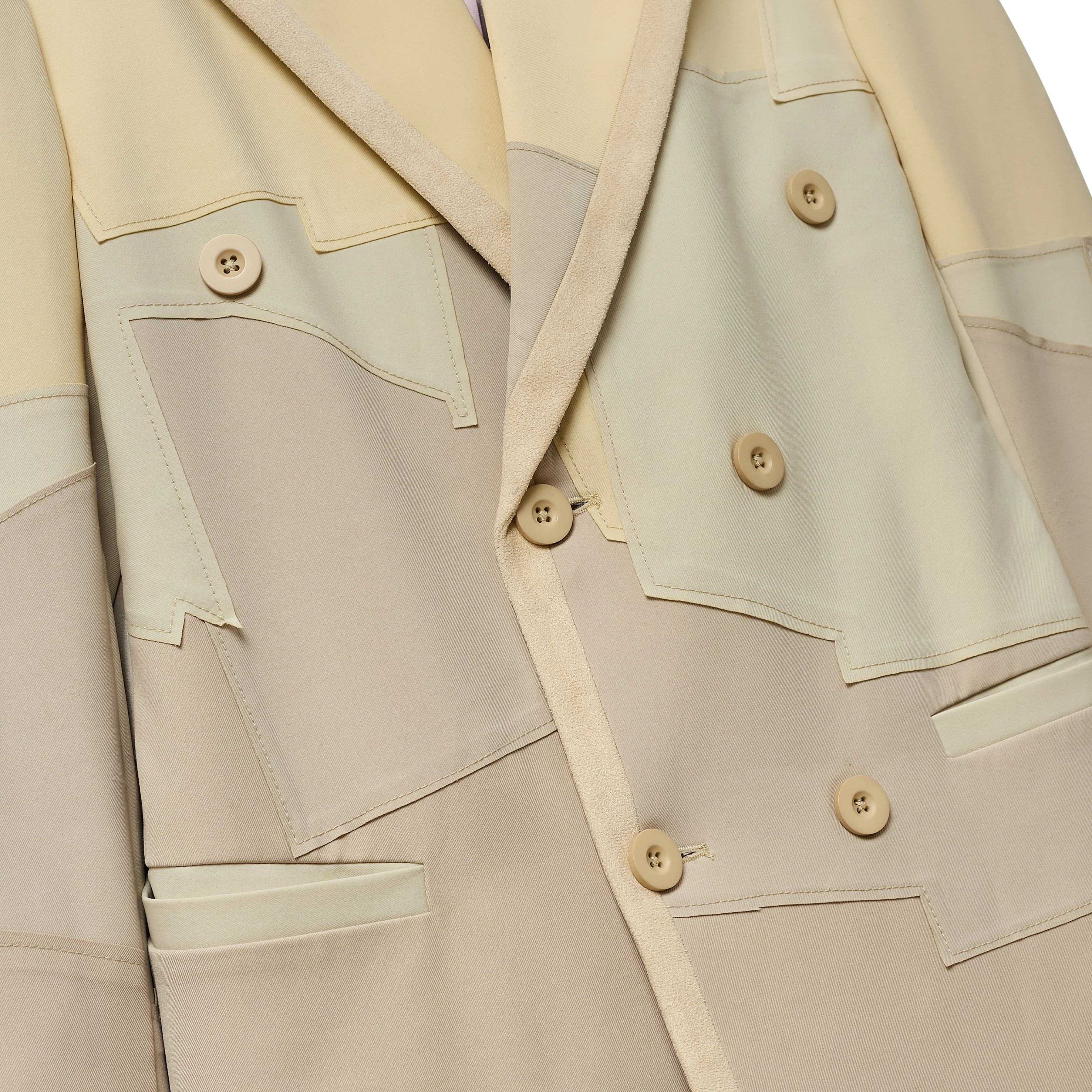 Patchwork Gradient Suit Top [Cream] - Image 2