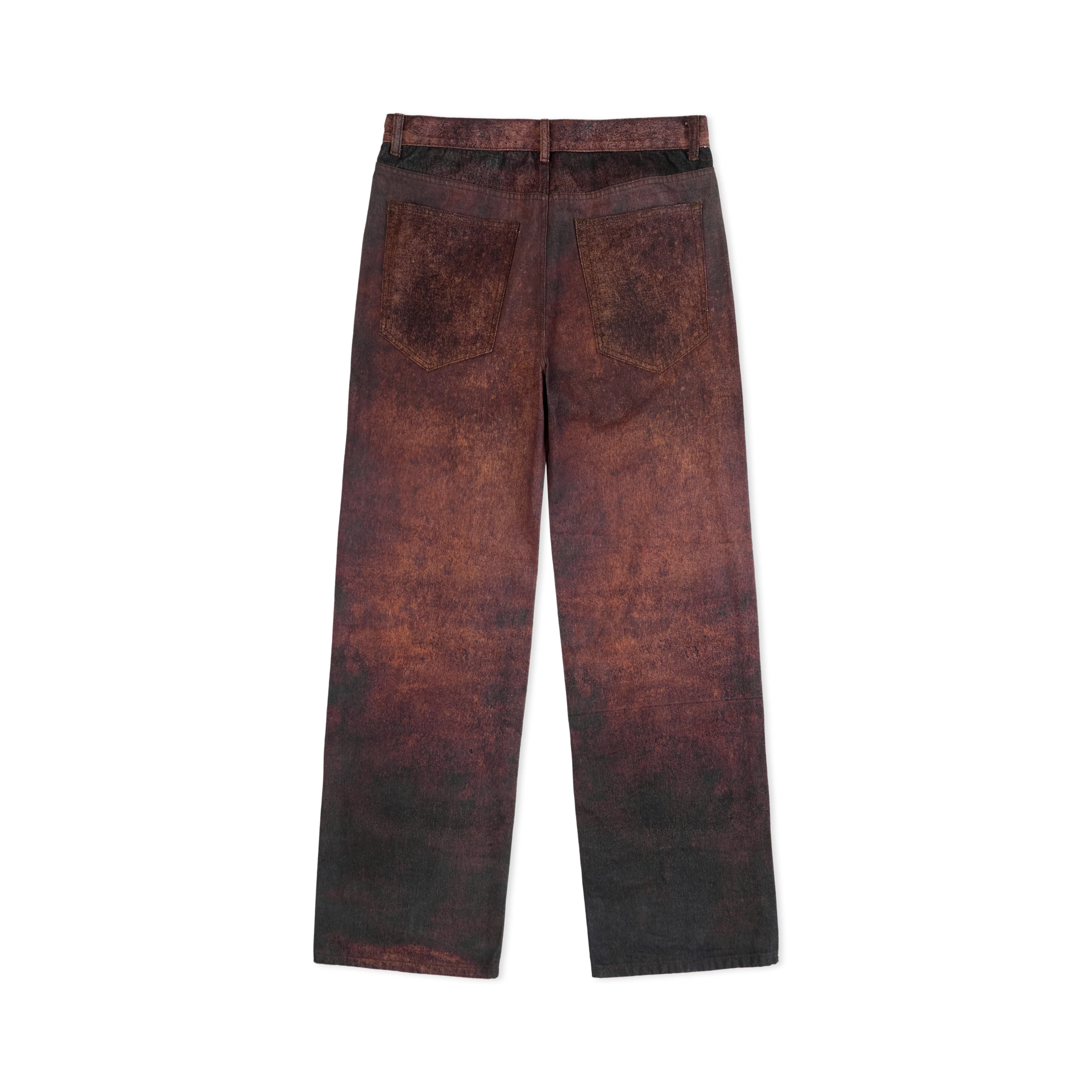 Printed Distressed Baggy pant [Burnt Red] - Image 2