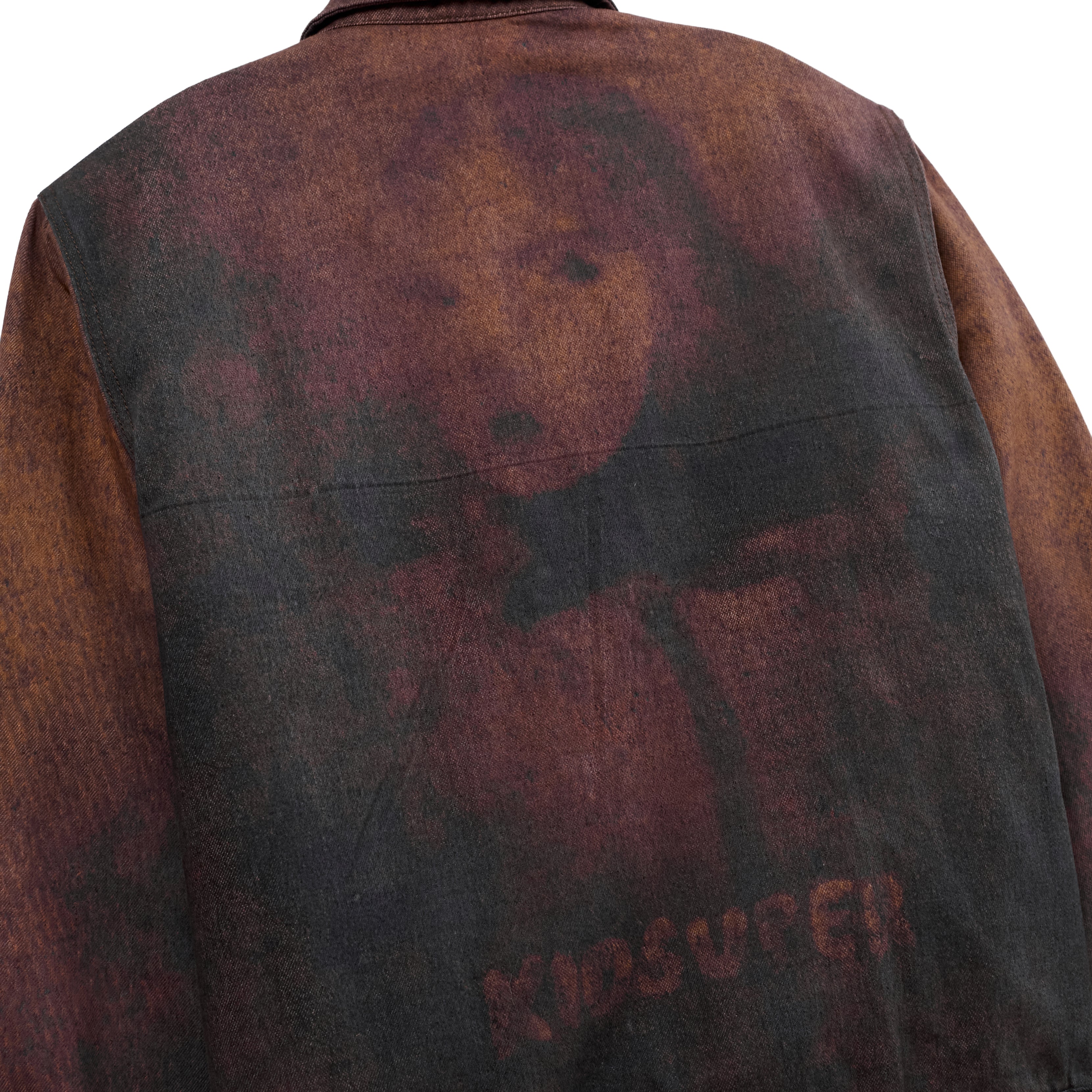Printed Distressed Coat [Burnt Red] - Image 3
