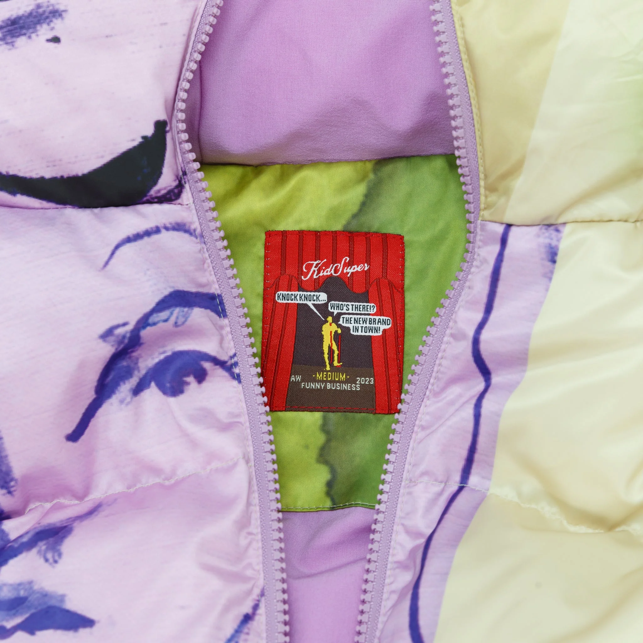 Printed Mismatched Shiny Puffer [Multi] - Image 3