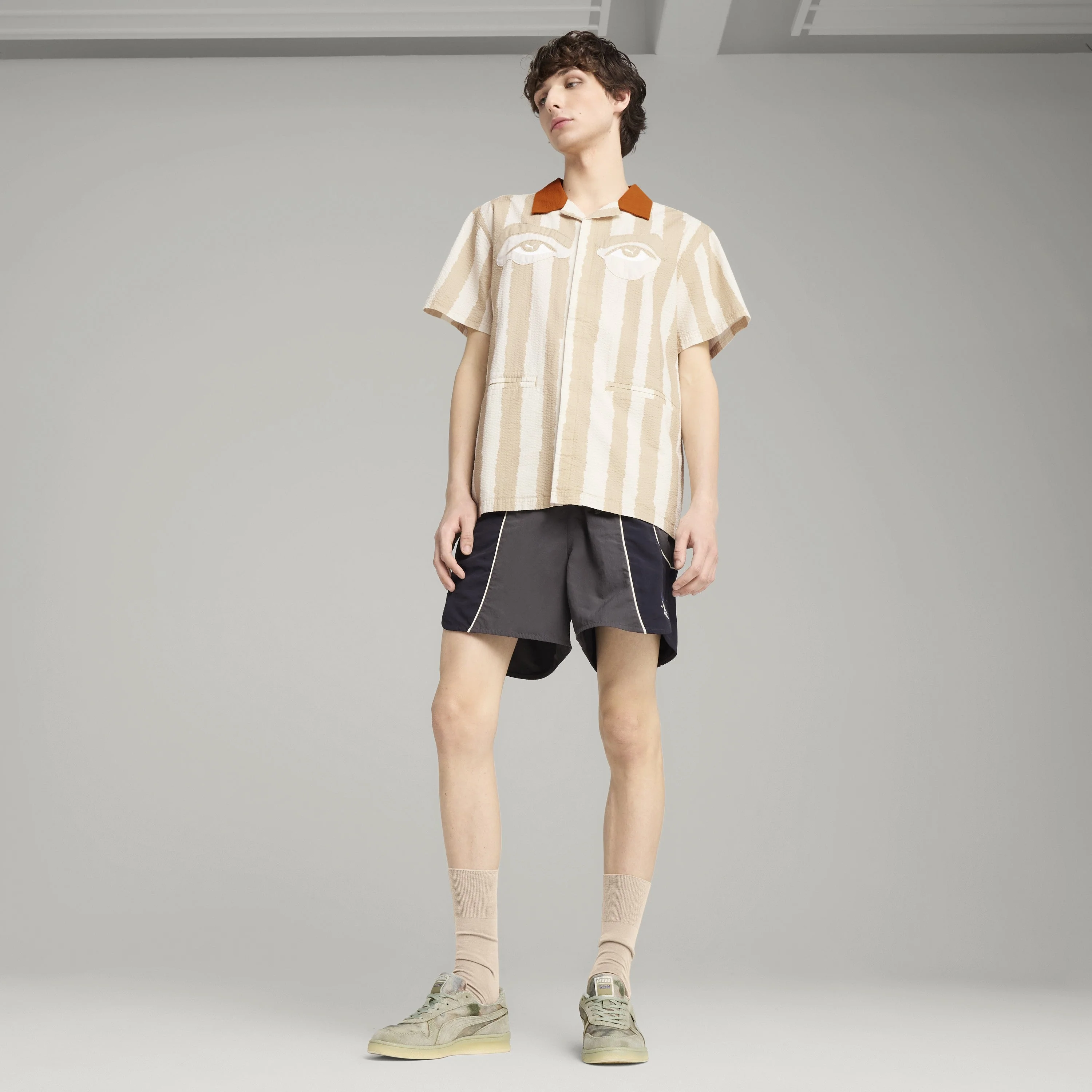 PUMA X KIDSUPER FACE SEERSUCKER SHIRT [Alpine Snow] - Image 5