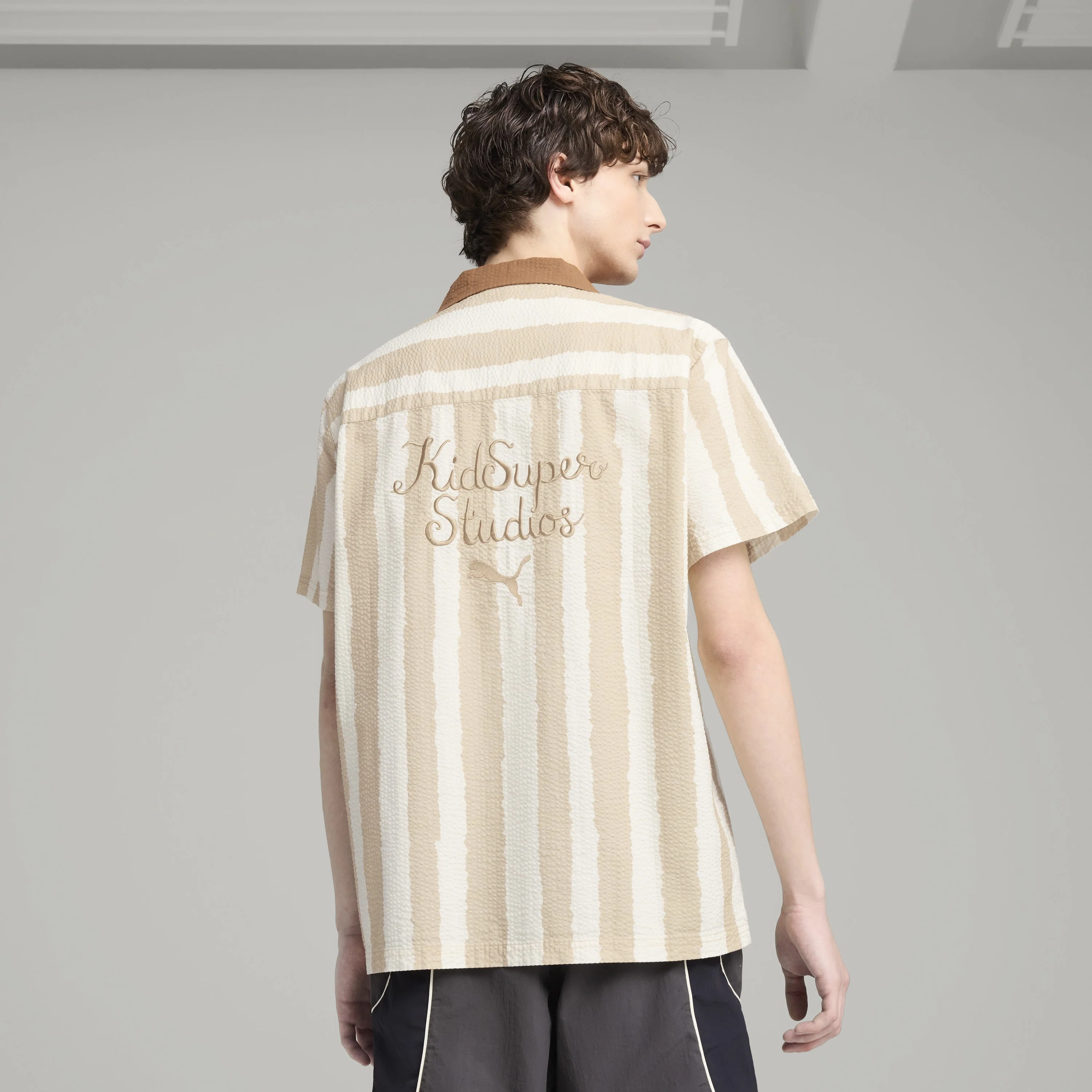 PUMA X KIDSUPER FACE SEERSUCKER SHIRT [Alpine Snow] - Image 6