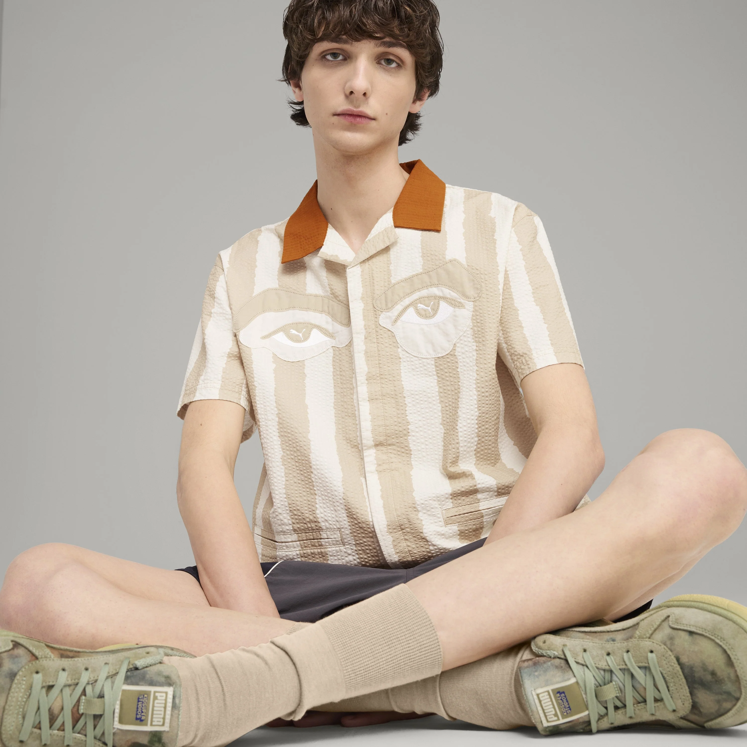 PUMA X KIDSUPER FACE SEERSUCKER SHIRT [Alpine Snow] - Image 7