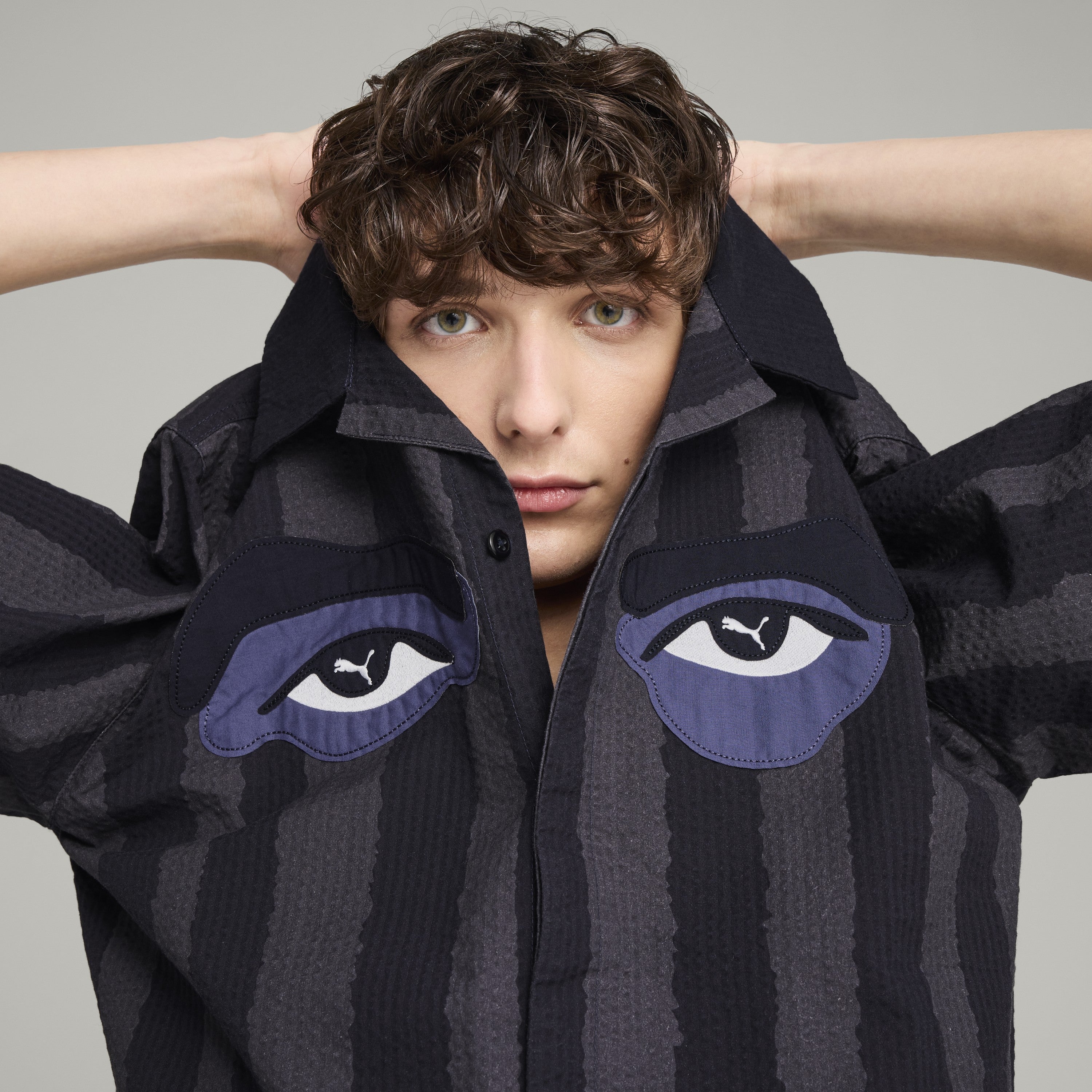 PUMA X KIDSUPER FACE SEERSUCKER SHIRT [New Navy] - Image 3
