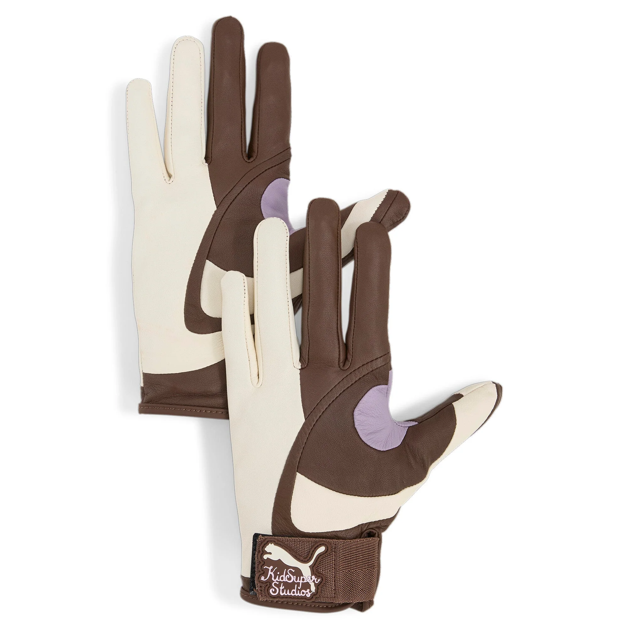 Puma x KidSuper Leather Eye Gloves [Espresso Brown / Alpine Snow] - Image 2