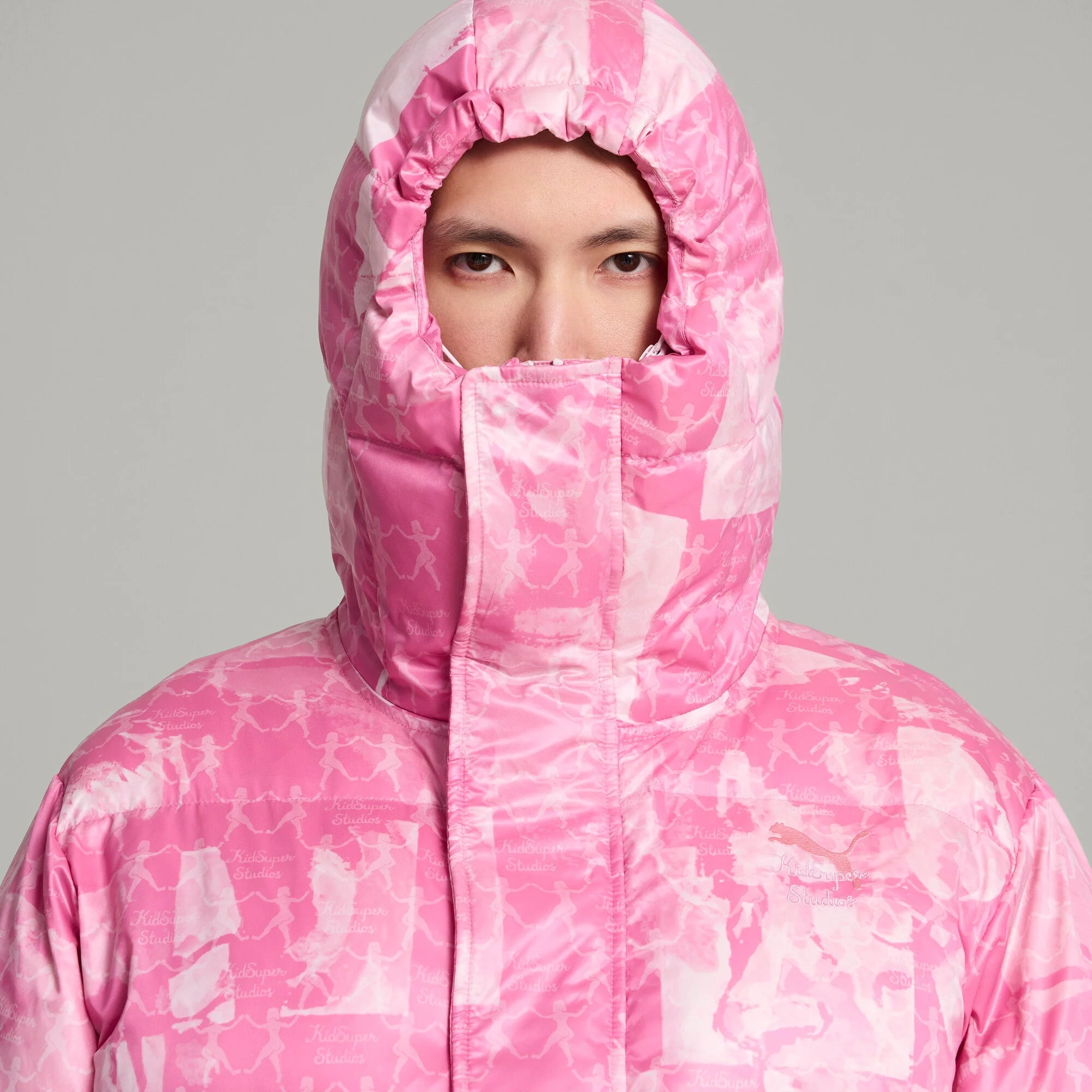 Puma x KidSuper MMQ AOP Puffer Jacket [Pearl Pink] - Image 3