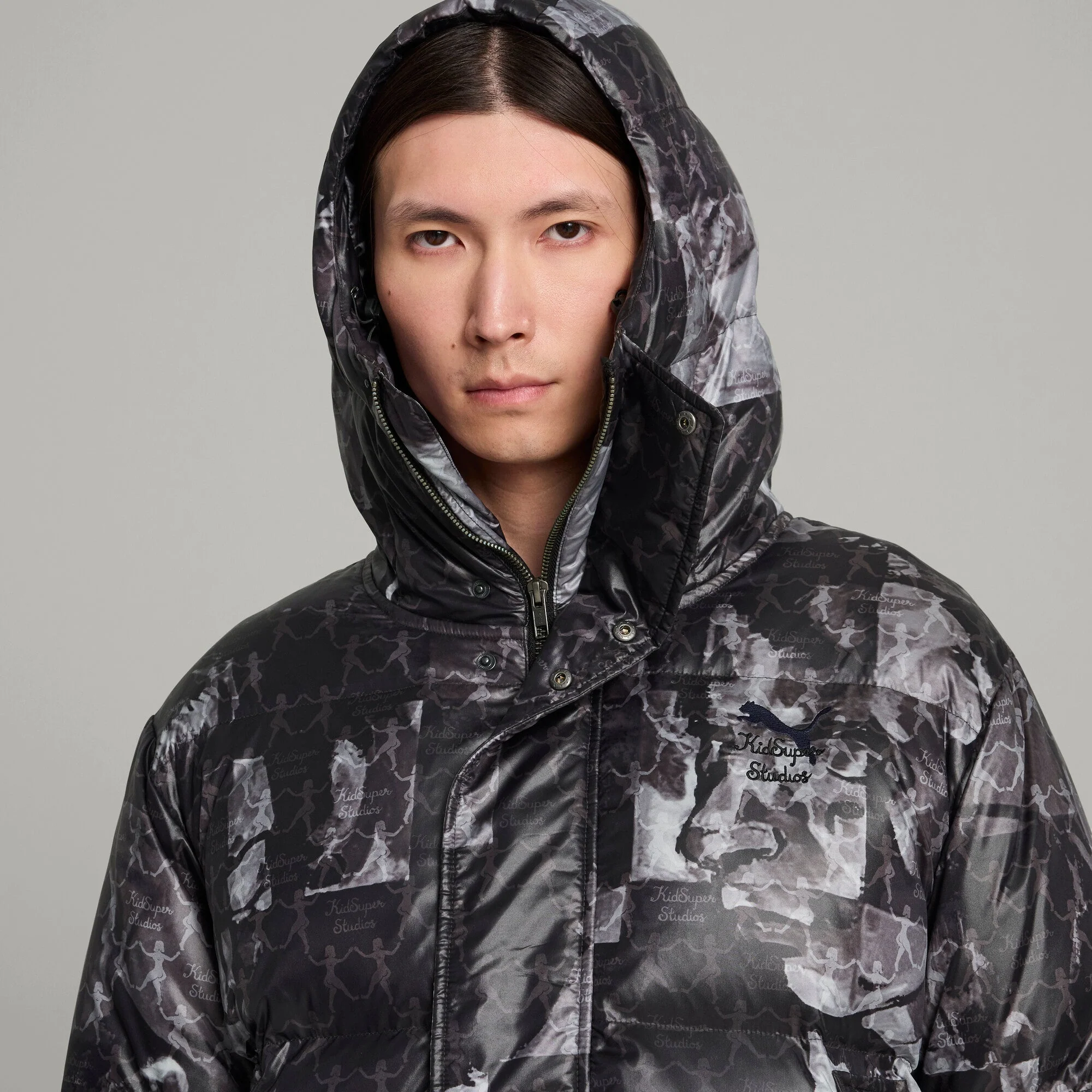 Puma x KidSuper MMQ AOP Puffer Jacket [Puma Black] - Image 4