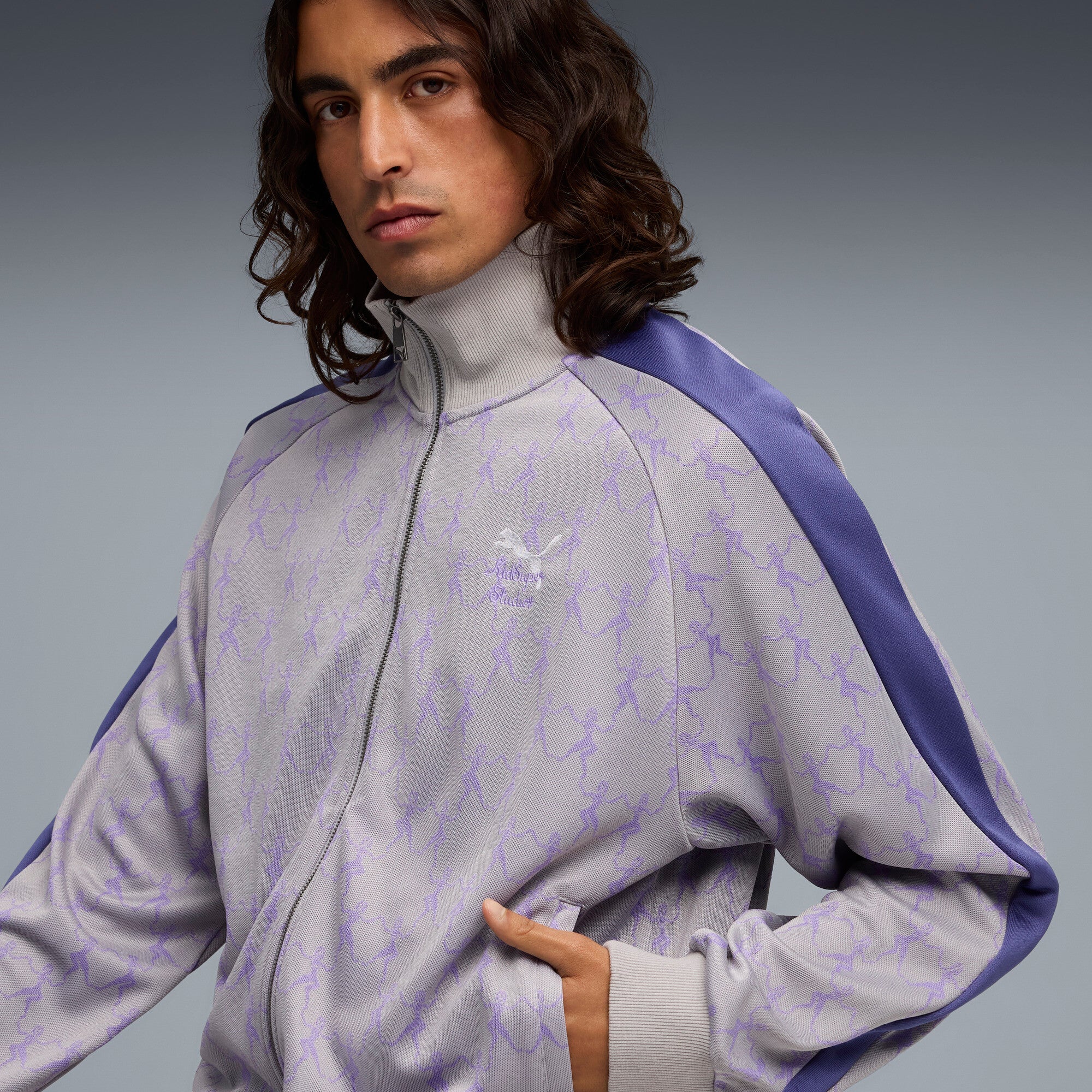 PUMA X KIDSUPER T7 JACKET [Gray Echo/AOP] - Image 4