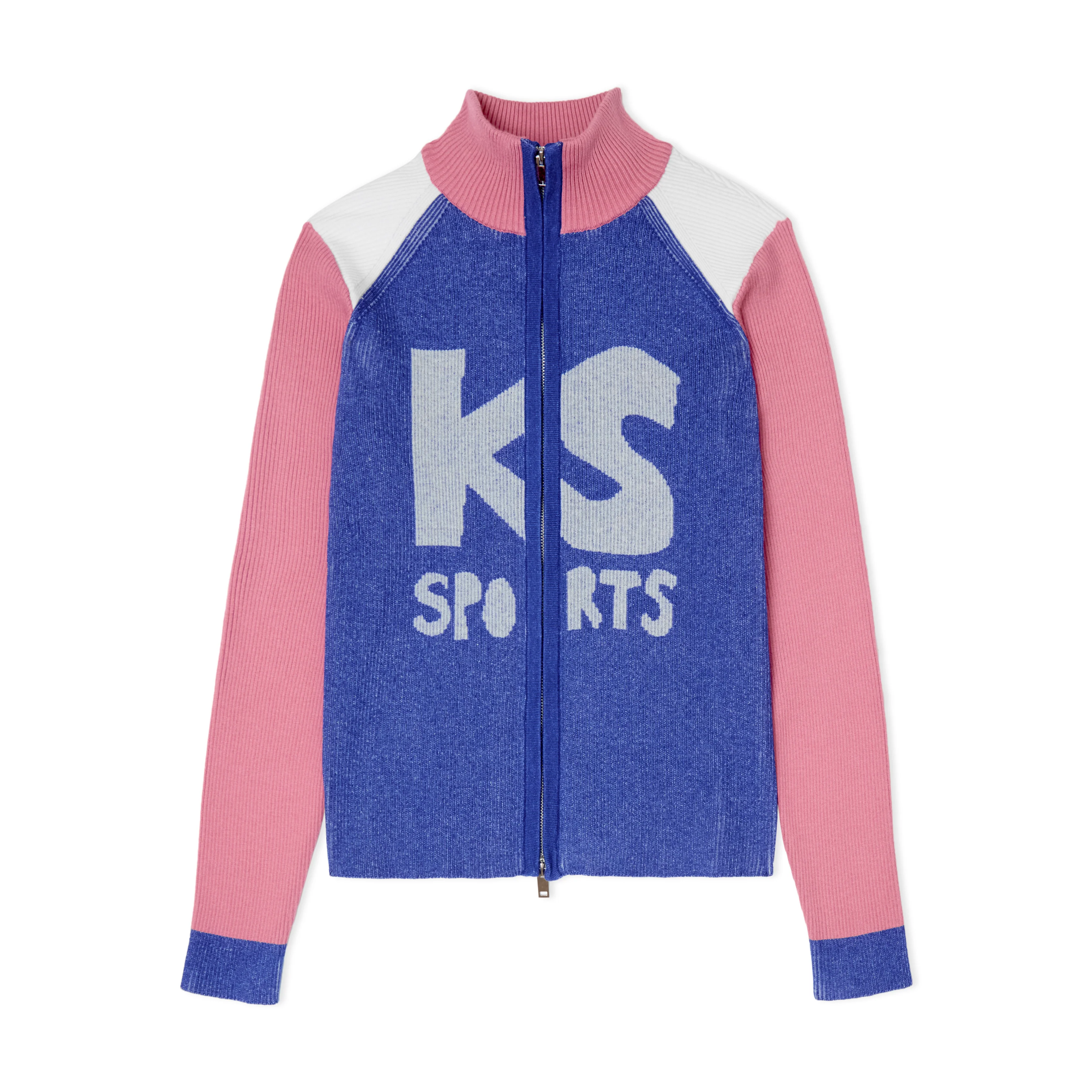 Retro Rib KS Sports Zip Up [Pink/Blue]