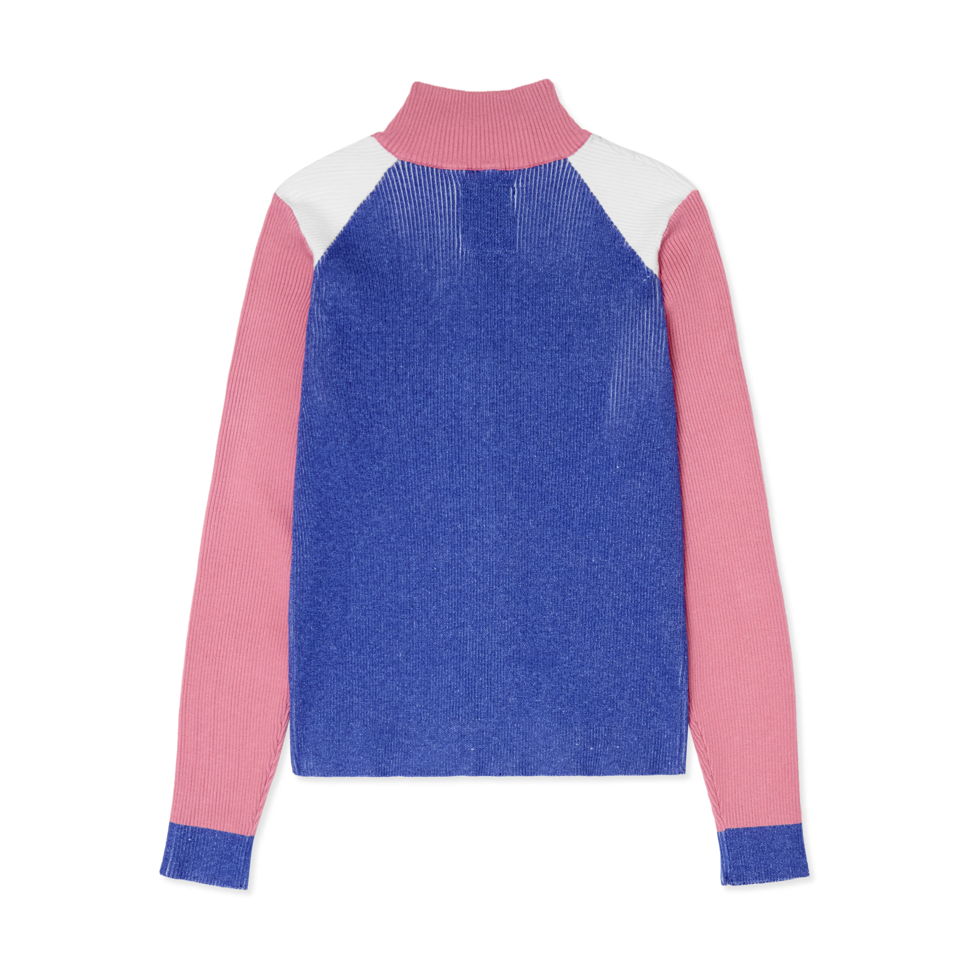 Retro Rib KS Sports Zip Up [Pink/Blue] - Image 2