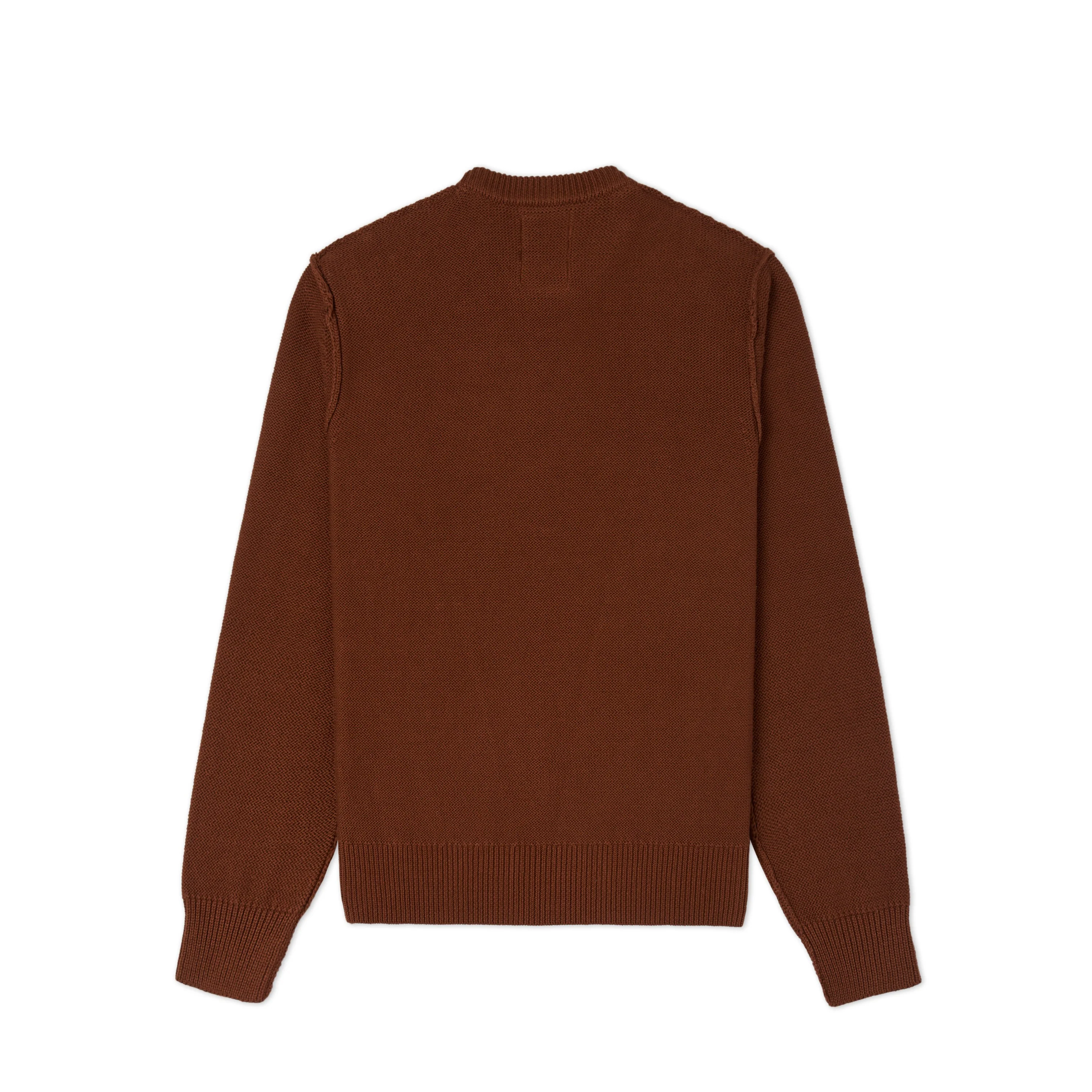 Reverse Intarsia Knit Figure Sweater [Brown] - Image 3