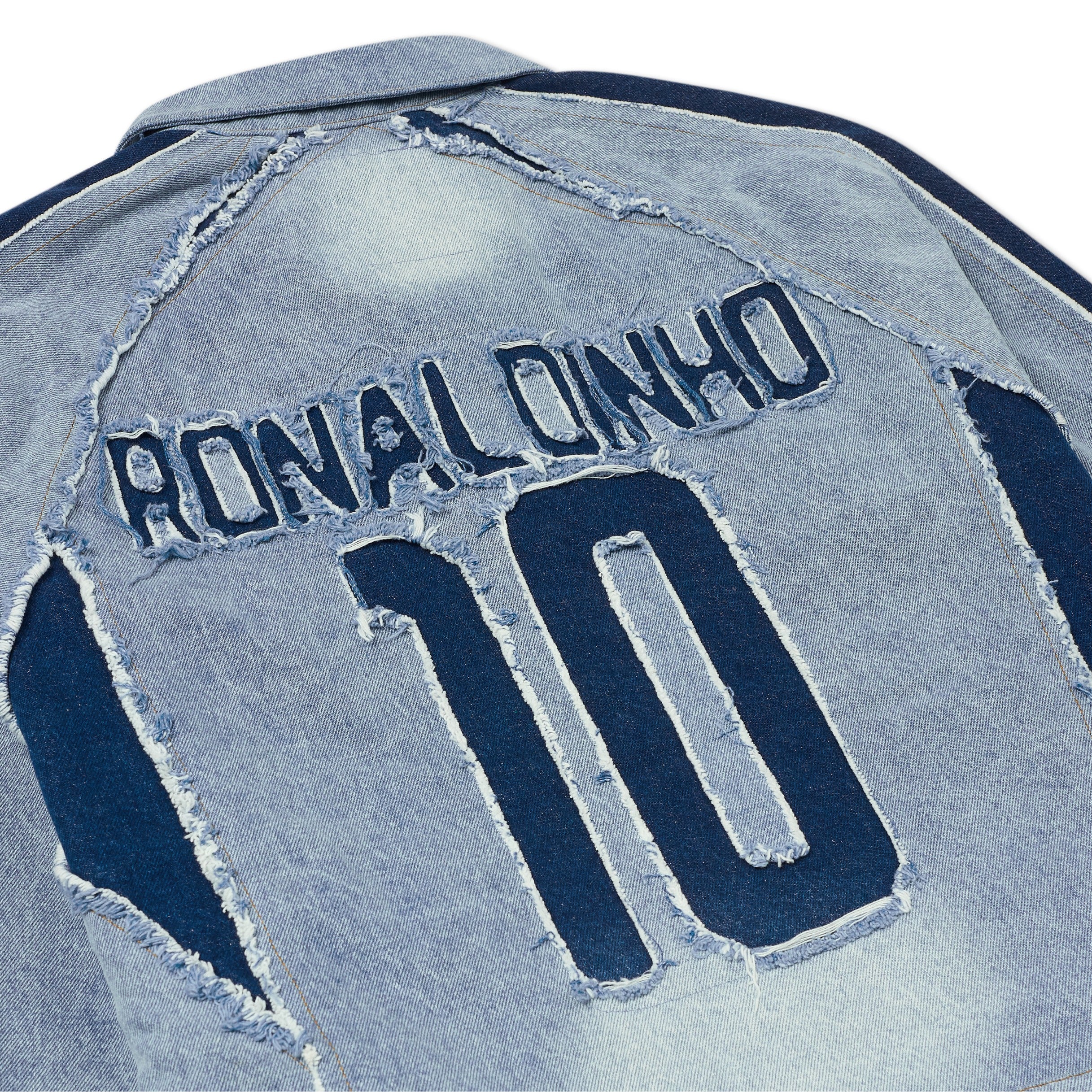 Ronaldinho x KidSuper Denim Jersey Jacket [Washed Blue] - Image 3