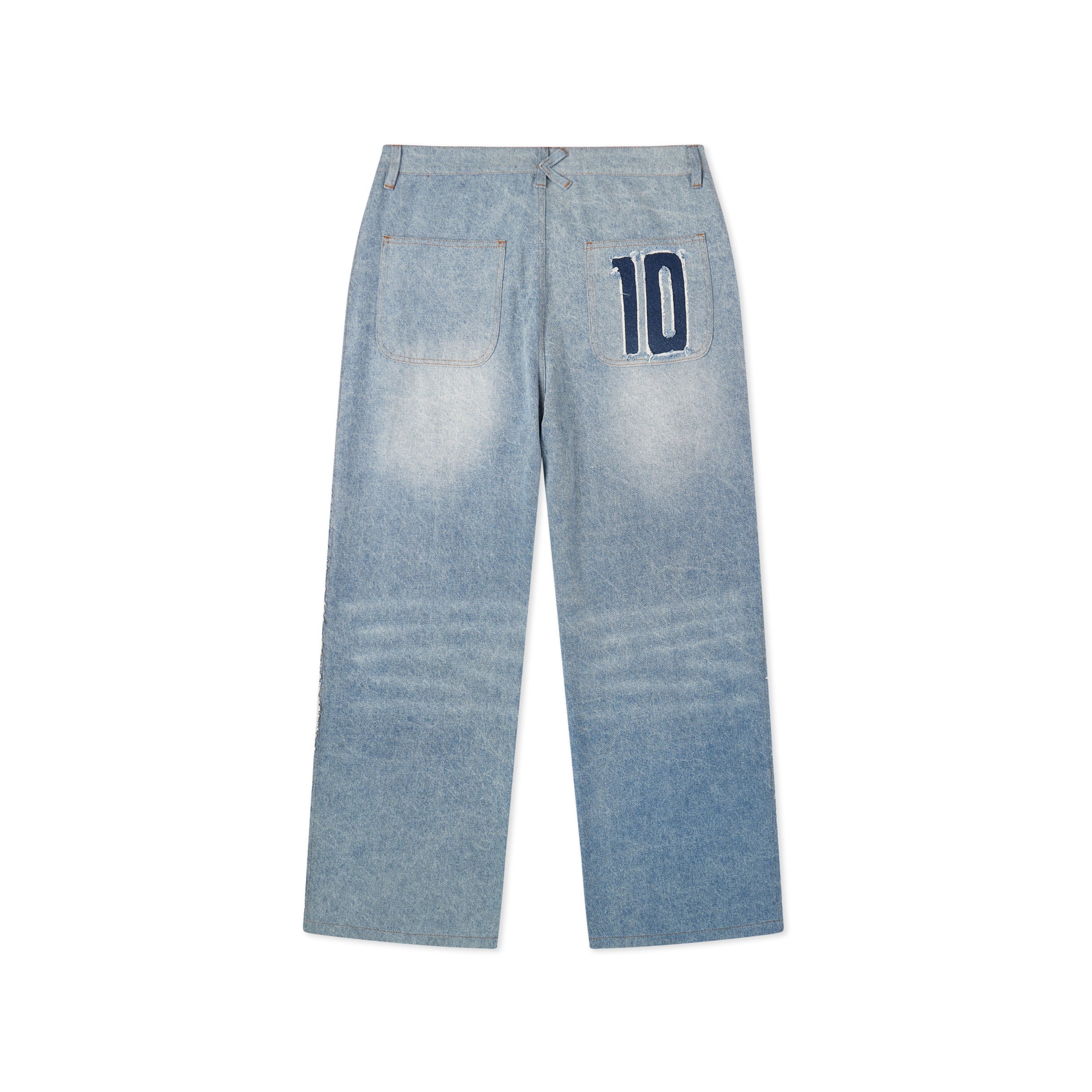 Ronaldinho x KidSuper Denim Stripe Jeans [Washed Blue] - Image 2