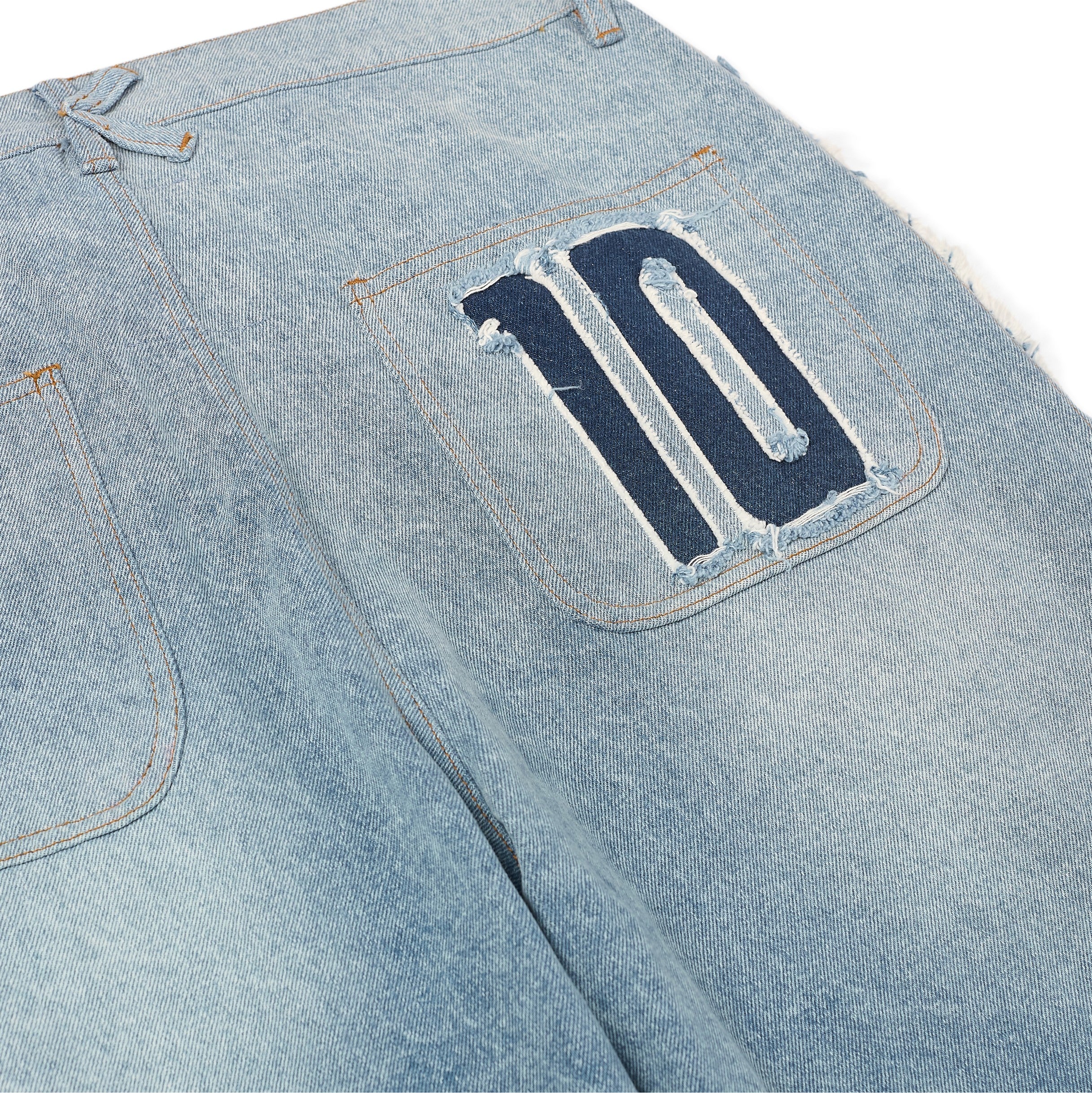 Ronaldinho x KidSuper Denim Stripe Jeans [Washed Blue] - Image 3
