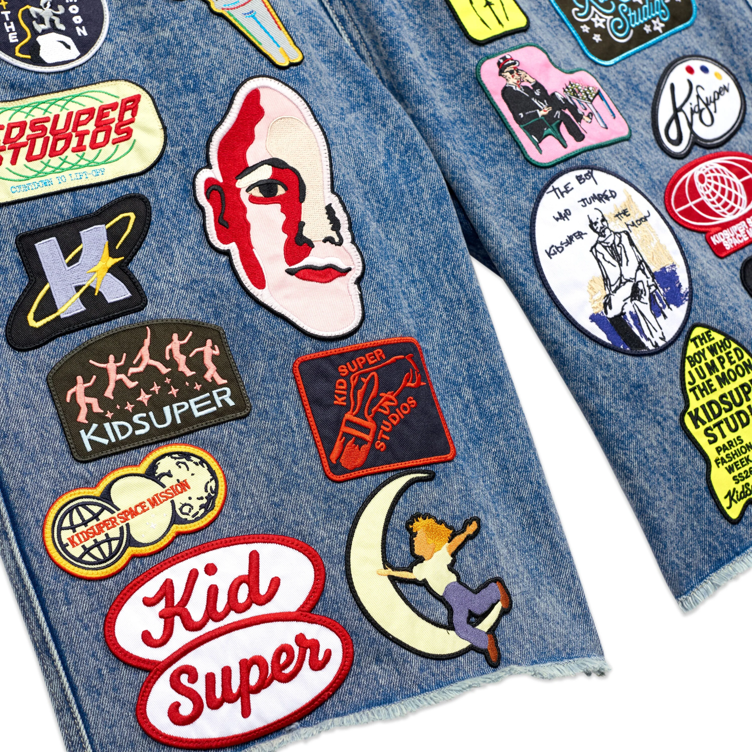 Patches Denim Long Short [Dark Blue] - Image 3