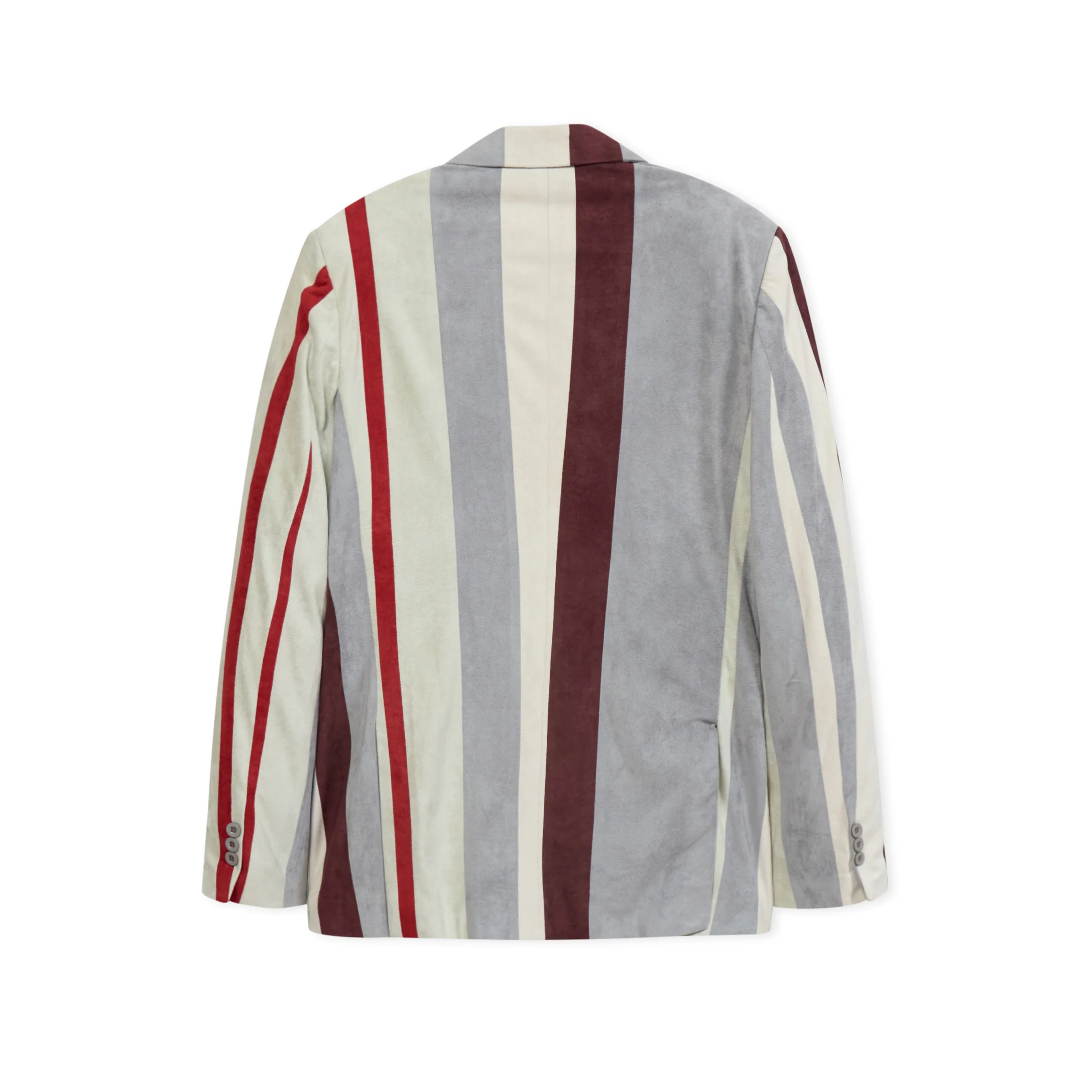 Striped Face Patchwork Suit Top [Gray] - Image 2