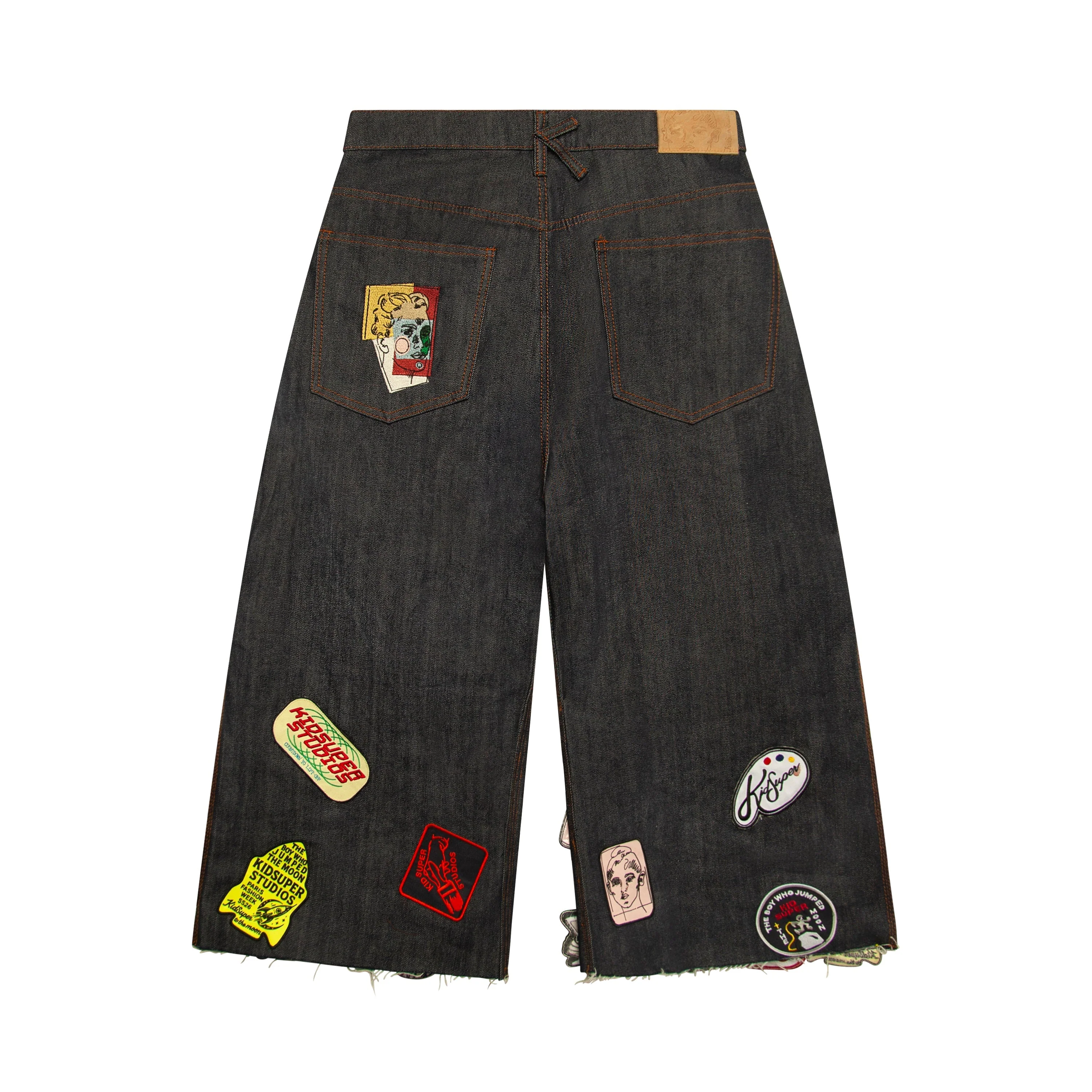 Super Long Patches Shorts [Raw Denim] - Image 2